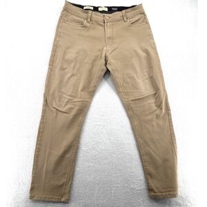 Scott James Mens Slim Fit Pants W34 L30 Tan Khaki Pockets Casual